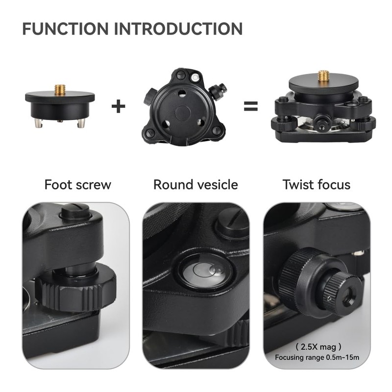 SingularXYZ Universal Tribrach/Base for GPS RTK and Total Station Prisms,