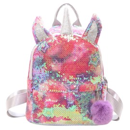 Children's Backpacks - Rainbow Pony Sequin Bag Backpack - Girls Fashion Sequins School Backpack Cartoon Cute Children's Backpacks for Children Girls Women Outdoor Travel School Leisure