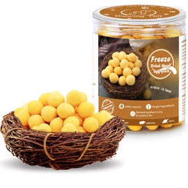 Dancing Tail Freeze Dried Cat and Dog Treats, Limited Ingredient Quail Egg Yolk Healthy Tasty Snacks for Training 8.8 Ounce