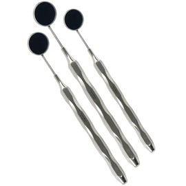 Hollow Handle Dental Mouth Mirror #5 for Teeth Inspections, Oral Care Instruments - Premium Stainless Steel (3 Pack)