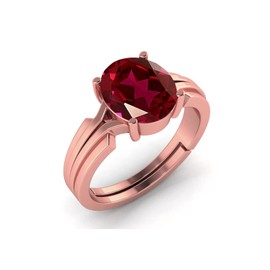 LMDPRAJAPATIS 6.25 Ratti / 5.00 Carat Ruby Stone Beautiful Rose Gold Ring For Women's