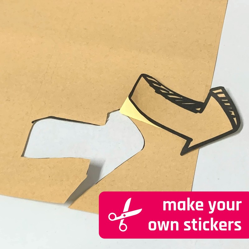 30 Sheets, Kraft Sticker Paper Labels, Laser/Inkjet Printing - Letter