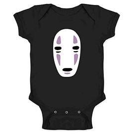 Pop Threads No Face Kaonashi Nerd Apparel Geek Infant Baby Boy Girl Bodysuit Black 24M