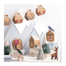 folia 9388 Advent Calendar Craft Set "Village in the Snow", 113-Piece DIY Set, City in the Snow