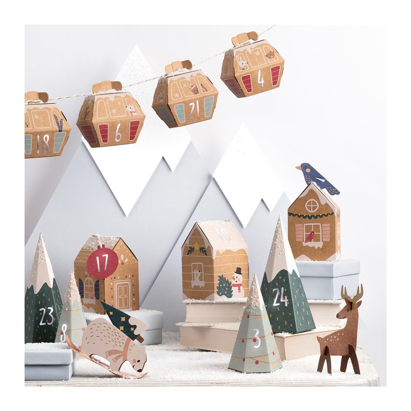 folia 9388 Advent Calendar Craft Set "Village in the Snow",