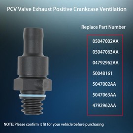 PCV Valve Exhaust Positive Crankcase Ventilation Valve Compatible with 2010-2020 Jeep Dodge Chrysler 2.0L 2.4L Replace# 04792962AA 05047063AA