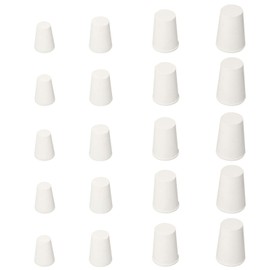 ZZHXSM 20pcs Cone Type Solid White Rubber Plug 4 Sizes Sealed Tube Plug Rubber Waterproof Round Plug for Testing Tubes, Flasks and Other Laboratory Equipment That Need to Be Sealed