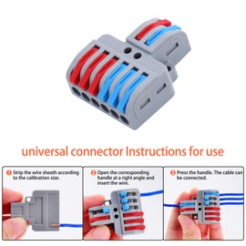 NineLeaf 40PCS Wire Connectors, 2 in 4 Out Lever Wire Connectors, Lever-Nuts Inline Splicing Connector, Push-in Quick Conductor Terminal, AWG 28-12