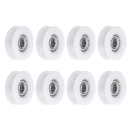 sourcing map 8pcs U626ZZ Nylon Pulley U-Groove Ball Bearing 6x30x10mm U Groove Roller Wheel (GCr15) Chrome Steel Bearings, ABEC3