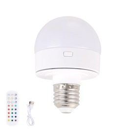 Shenmoyl Rechargeable Battery Operated Light Bulb with Remote Control 3 CCT + RGB Dimmable，5000 mAh