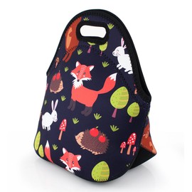 Violet Mist Neoprene Lunch Bag Tote Reusable Insulated Waterproof School Picnic Carrying Lunchbox Container Organizer For Men, Women, Adults, Kids, Girls, Boysï¼the Forestï¼