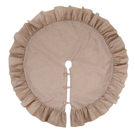 X.Sem 48'' Jute Burlap Christmas Tree Skirt with Ruffled Border Holiday Collection (Original)