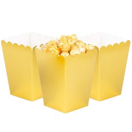 We Moment Zone 24pcs Gold Popcorn Boxes Mini Paper Popcorn Containers for Party