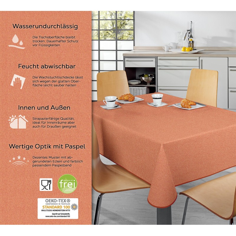 Oilcloth Tablecloth Wipe Clean Non-Slip with Piping Band Square Round