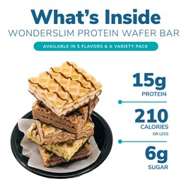 WonderSlim Protein Wafer Snack Bar, Raspberry, 200 Calories, 15g Protein, 0mg Cholesterol (5ct)