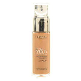 L'Oreal Paris True Match Foundation - 30 ml, Golden Cappuccino (Number W8)