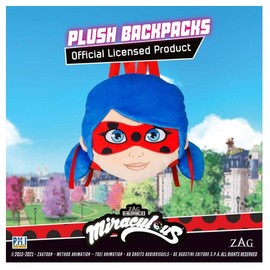 P.M.I. Miraculous Ladybug Plush School Backpack | One of Two 12-Inch-Tall Collectibles | Miraculous Ladybug Toys and Playable Plush Backpacks | Miraculous Ladybug