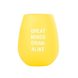 About Face Designs Hilarious Say What Collection - Silicone Wine Cup, 12.5-Ounce, Great Minds