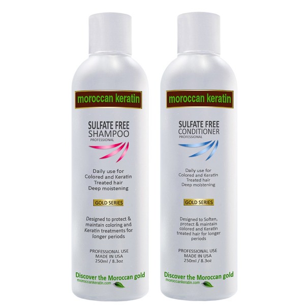 Moroccan Keratin Sulfate Free Shampoo & Conditioner Set Infused with Moroccan Argan Oil
