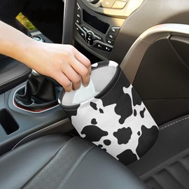 Darisoco Cow Print Car Garbage Can Waste Basket for Cars - Back Seat, Floor, or Hanging Headrest Car Accessories Interior Road Trip Essentials