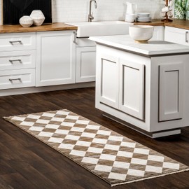 nuLOOM 2' x 13' Fringed Performance Indoor Area Rug, Power Loomed, Easy Clean, Durable, Non-Shed, Meline Beige