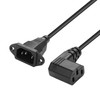 JSADZKJ 90 Degree C13 to C14 Panel Mount Power Cable