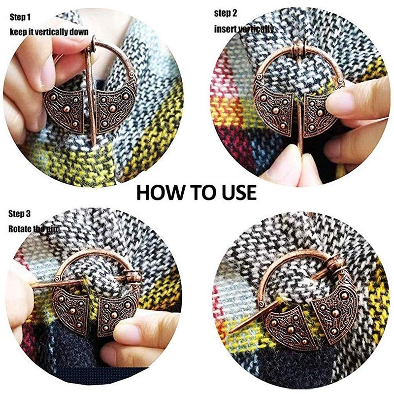 XGALA - Broche Vikingo, Prendedores para Ropa, Estilo clásico, 2