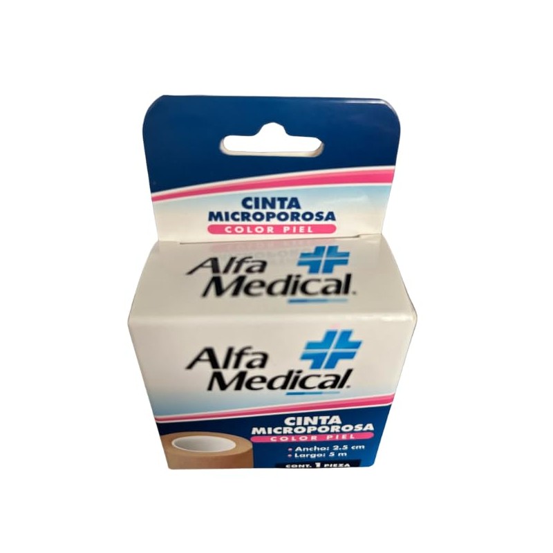 Cinta Microporosa Color Piel 2.5cm X 5m Caja Con 1
