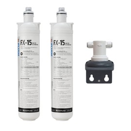 2Pack,Microfilter manufacturing FLUUX FX-15 + Including head,Hybrid cartridge,NSF Certified,Under Sink Water Filter System, Compatible with Faucet, Coffee Machine,16K Gallons, White