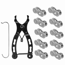 Yakamoz Bicycle Chain Repair Tool Set, 10Pairs Quick Reusable Bike Chain Master Link 9 Speed Chain Joint Connector with Bike Chain Plier for Speed Chains Repair Tool Kit