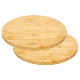 RoyalHouse Natural Bamboo Round Cutting Board for Kitchen, Chopping Boards for Meat & Vegetables, Cheese and Charcuterie Board, Serving Tray, 11.8" Round 0.6" Thick, Pack of 2