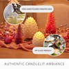 Luminara Pinecone Flameless Candle White Swan Glitter and Snow Finish