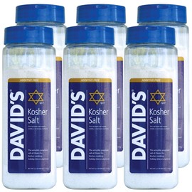 DAVID'S, KOSHER SALT, Pack of 6, Size 40 OZ - No Artificial Ingredients6
