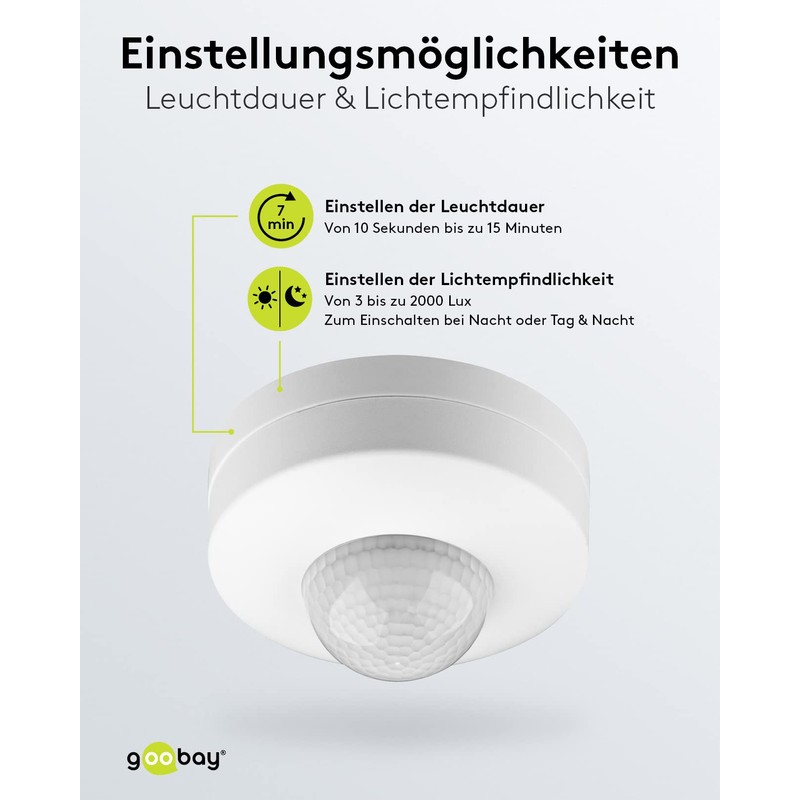 Goobay 96007 Infrared Motion Sensor for Indoor Use IP20 Triple
