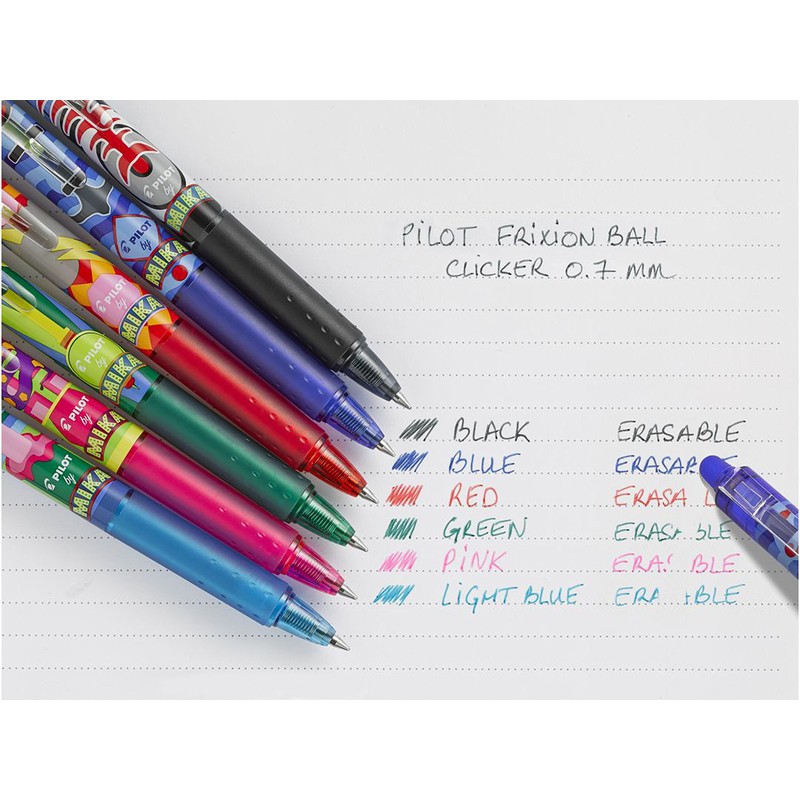 Pilot FriXion CLICKER 07 MIKA design Erasable Retractable Pen Red