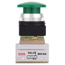 2 Position 3 Way G1/8 Pneumatic Mechanical Valve Push Button Switch Control Valve, Buttons and Indicators