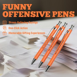 YUN CHUN 10PCS Funny Pens for Adults, Pens with Offensive Sayings, Office Gag Gift for Coworkers, Executive Ballpoint Pens for Work, Ideal Pen Gift Set for Friends, Medium Nib 1.0mm and Black Ink