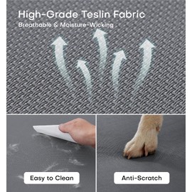 Made4Pets Elevated Outdoor Dog Bed for Extral Large Dogs – Heavy-Duty Raised Cot with Breathable Cooling Mesh, No-Slip Feet, Chew-Resistant Frame, Indoor & Outdoor Pet Hammock, 49"x32", Gray