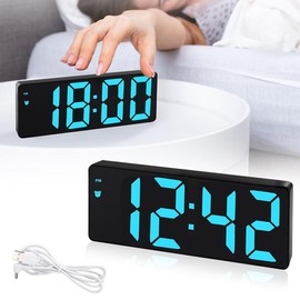 LED Digital Alarm Clock for Bedroom, 12/24H Large LED Display Temperature Date Snooze Mode Sound Control 3 Adjustable Brightness, Perfect for Living Room Office Desk - Color: Colorful