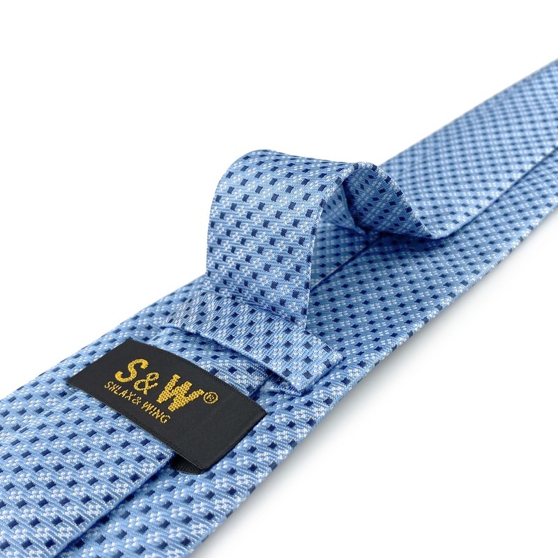 Shlax & Wing Men's Long Necktie Silk Blue Single Color
