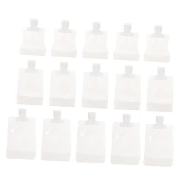 SAFIGLE 15Pcs Refillable Empty Lotion Pouches for Travel Lightweight Suction Mouth Bags Compact Storage for Toiletries Creams and Cosmetics Durable Reusable Liquid Containers
