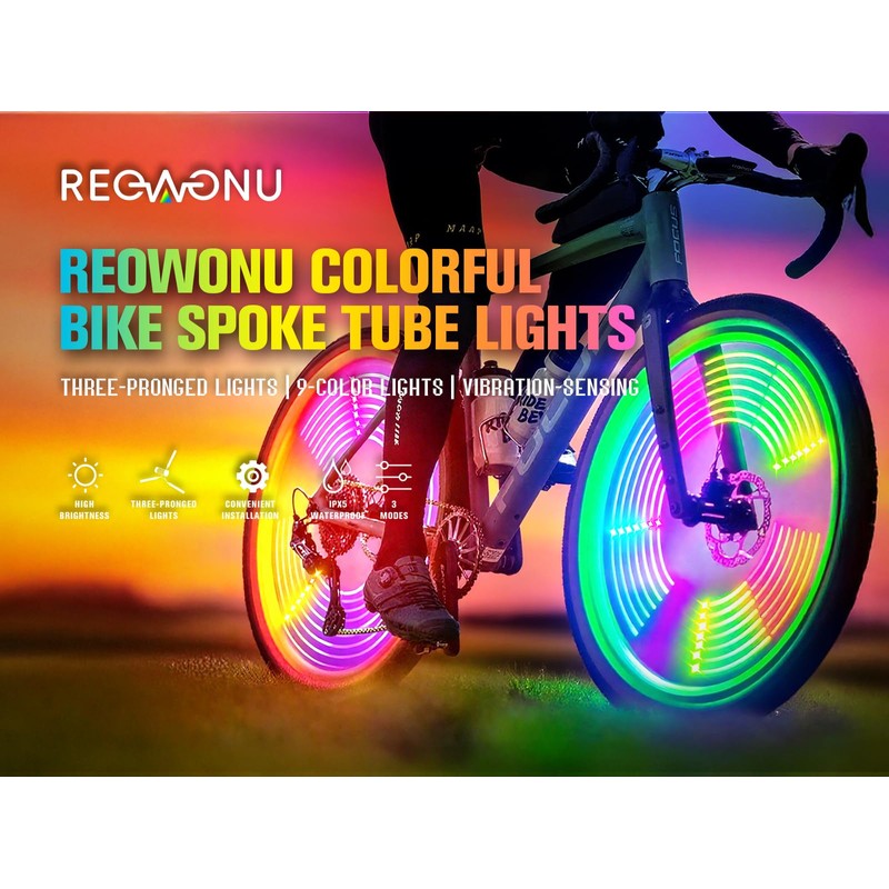 REOWONU Bicycle Spoke Lights for Bike Wheels Lights for Bike