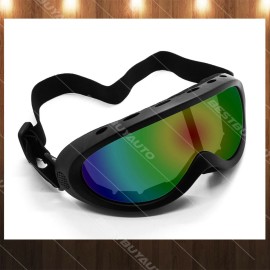 Motocross Dirt Bike ATV Motorcycle Ski Goggles Iridium Lens Black Frame Off Road