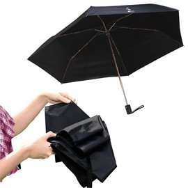 G&G Umbrella, Parasol, Sun or Rain, Folding, Fully Blackout, Automatic Open/Close, Ultra Lightweight, 7.8 oz (221 g), Reverse Folding Umbrella, 6 Ribs, UV Protection, UV Protection, Sunburn