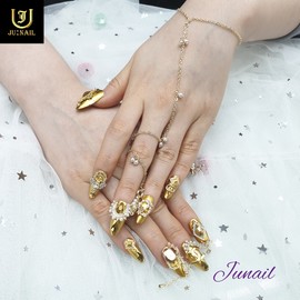 ❗Limited❗ Dubai's Dream Handmade Nail Tips - Long Almond / ❗한정❗ 두바이의꿈 수제네일팁 - 롱아몬드