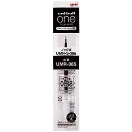 Mitsubishi Pencil UMR38S.24 Uni-Ball One Refill, 0.01 inch (0.38 mm), Black, 3 Pieces