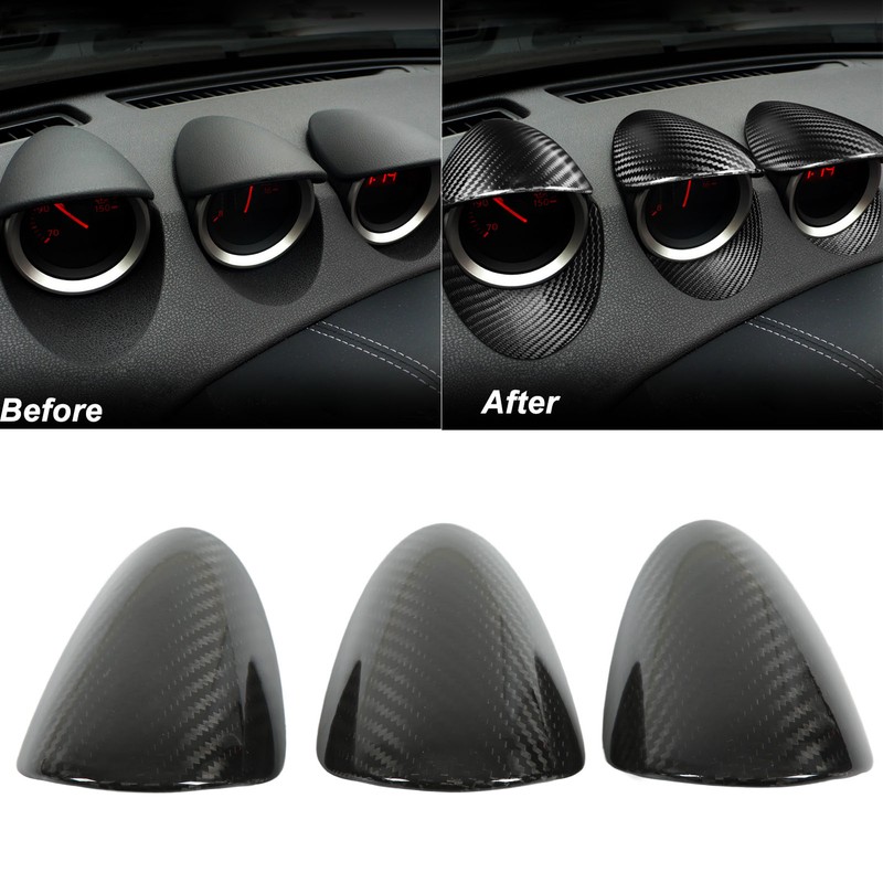 Dashboard Gauge Cover Decoration Carbon Fiber Replacement for NISSAN 370Z