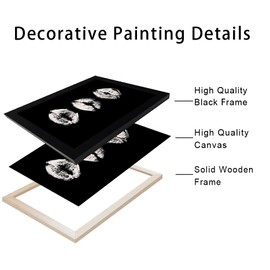 Black and White Kiss Lips Wall Art Black Framed Bathroom Wall Decor Woman Makeup Room Decor Fashion Wall Art Trendy Canvas Print Funky Make Up Wall Art Girls Bathroom Bedroom Decor