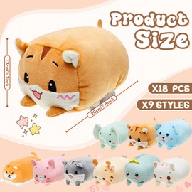 Leitee 18 Pcs Stuffed Animals Plush Bulk 8 Inch Cute Plushies Toys Plush Pillow for Boys Girls Birthday Gifts Box Toys for Classroom Prize, Party Favors for Kids (Groovy)