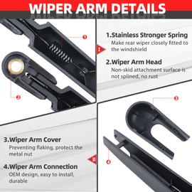 OTUAYAUTO - Kit de limpiaparabrisas trasero - Repuesto para Hyundai Veloster 2012-2017 - [Nuevo] OEM # 988112V000